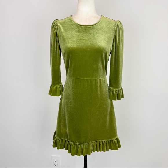 Forever 21 green velvet dress - Picture 3 of 9